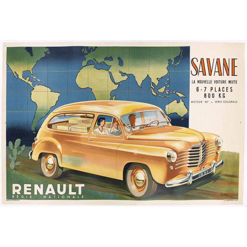  Renault Savane 1951 L. La nouvelle voiture mixte 6 / 7 places 800 kg moteur "85". Série Coloral.